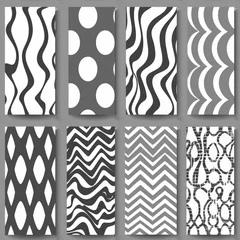 Fotobehang Collection of six unique black and white patterns. Ideal for various design projects © Fotograf