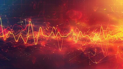 An abstract illustration capturing the essence of a heart beats cardiogram - obrazy, fototapety, plakaty
