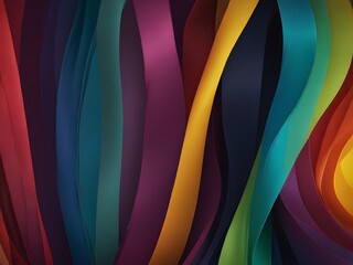 A dynamic, flowing ribbon pattern in a spectrum of colors, generative AI