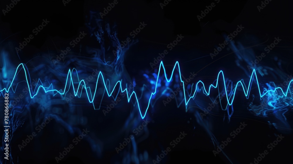 Poster A close-up view of a wave of light. Ideal for abstract backgrounds