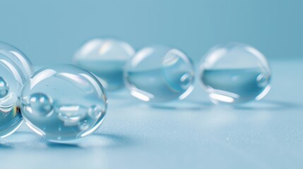 Glass spheres on a table, suitable for various concepts