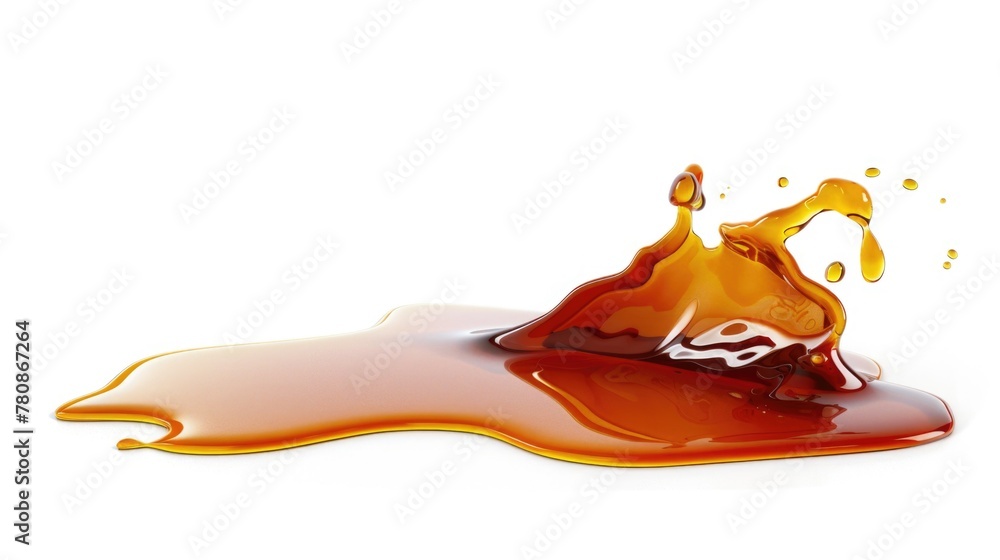Poster a dynamic liquid splash on a clean white surface, suitable for a variety of concepts