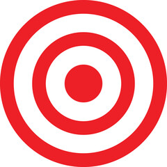 Red target icon . Red darts target aim icon isolated on white background . Vector