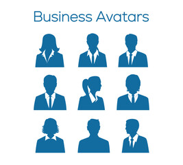 Business avatar human icons human shapes characters signs