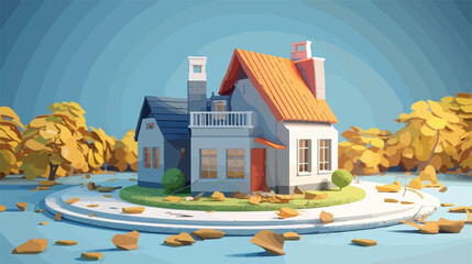 3D illustration 3D rendering - housing issues mortg