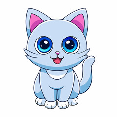 Cute Kawii kitty vector illustration