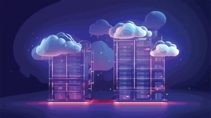 Poster 3d rendering cloud hosting isolated useful for clou © Hyper