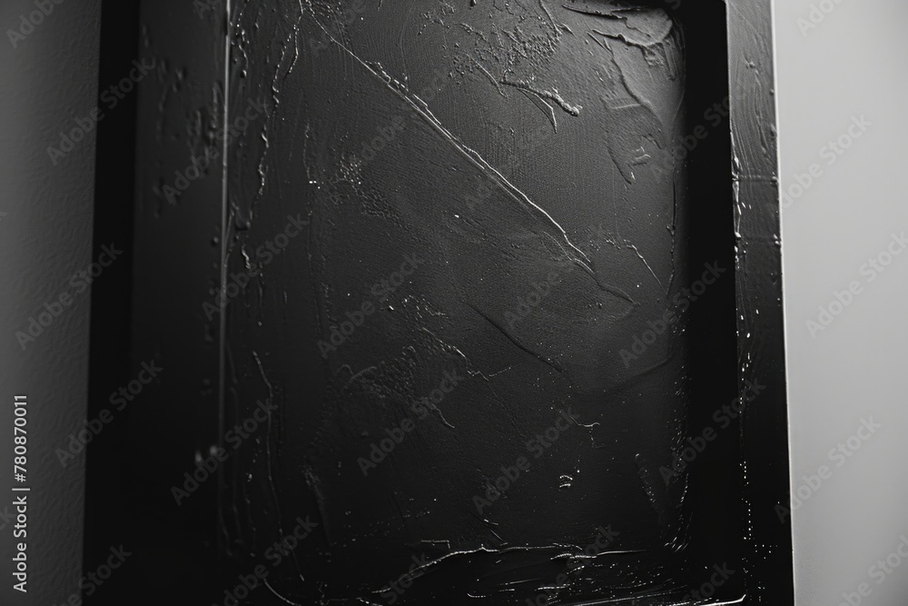Poster a simple black and white image of a bathroom. suitable for interior design concepts