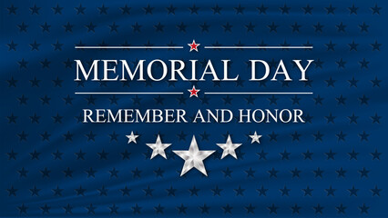 Memorial day Remember and Honor background with stars of United States. National holiday of the USA. Vector illustration.