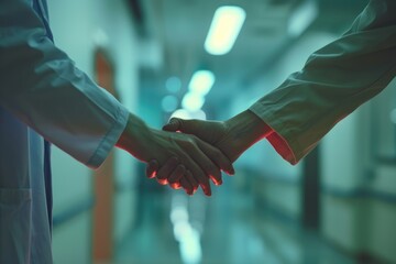 A couple holding hands in a hallway, suitable for relationship or love-themed projects