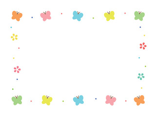 シンプルな蝶の四角フレーム