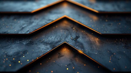 Dark luxury background, black geometric objects with golden corners and splashes - obrazy, fototapety, plakaty