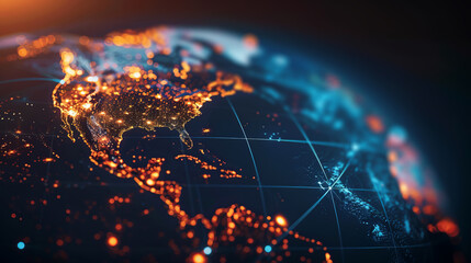 Fototapeta premium abstract illustration globe on dark background