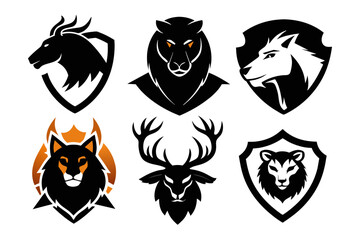 Fototapeta premium Animals logos collection. Animal logo set. Isolated on White background