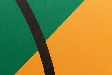 Orange and green floor volleyball, floorball,pickleball,  badminton, futsal, handball court. Horizontal sport theme poster, greeting cards, headers, website and app