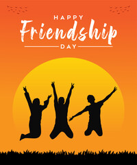 Happy Friendship Day poster design vector illustration.