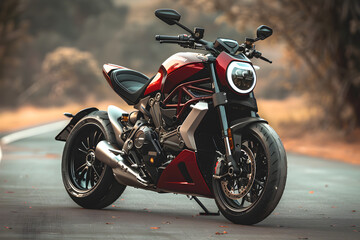 Combination of Power and Elegance, The Ultimate Sport Motorcycle in Open Road Setting