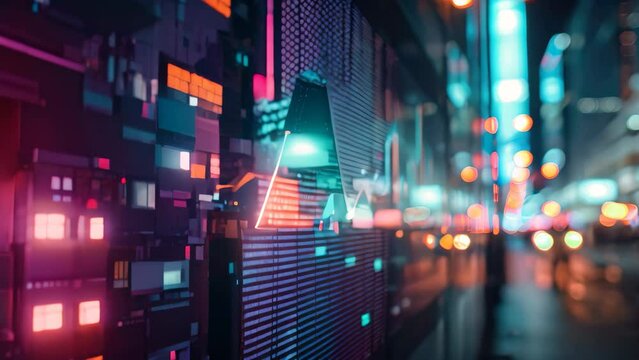 A city street illuminated by bright lights is packed with numerous vehicles, creating a bustling scene of heavy traffic at night, An abstract representation of a rising stock market, AI Generated