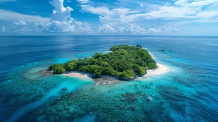 Maldives island, generated with AI - obrazy, fototapety, plakaty