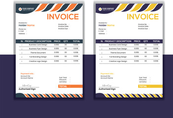 Invoice Design Template in two Color