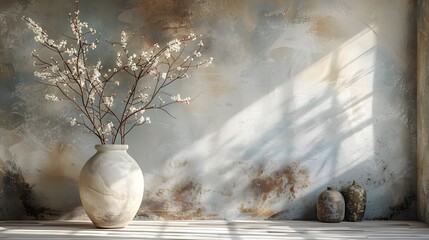 the gentle glow of dawn, the aesthetic shadow beige delicately caresses the textured background,...
