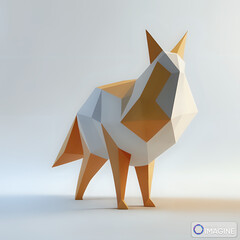 Geometric abstract animal, 3D render - generated by ai