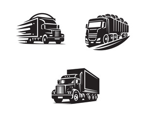 truck silhouette vector icon graphic logo design