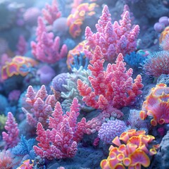 Fototapeta premium In the fading coral reefs some species of coral have begun to exhibit surprising resilience