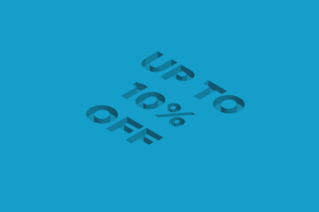 10% Discount on Super promotion. Super sale business banner on blue background. Vector illustration Eps Cs6.