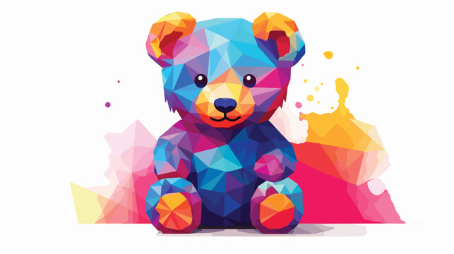 Abstract teddy bear for illustration 2d flat cartoo