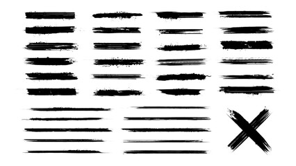 Grunge Brush Stroke Vector Megapack Isolated on Transparent Background
