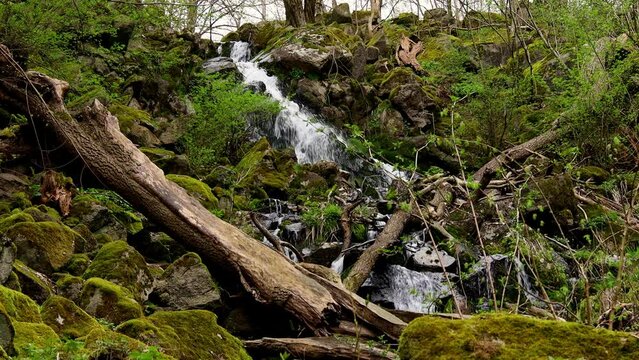 the famous leyenbach waterfall in hesse germany 4k 25fps video