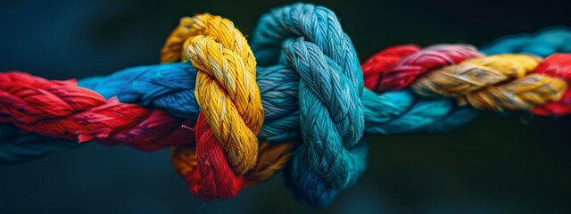 Together, diverse teamwork strength support unity communicate team rope connect partnership , Empower power cooperation background color concept symbolizing the power and strength community. pride