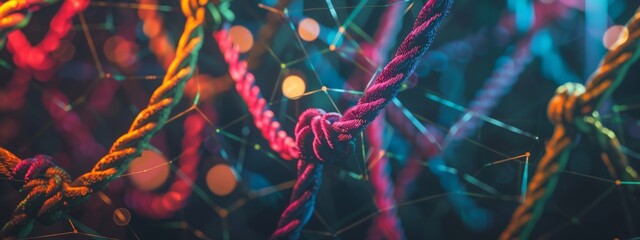 Together, diverse teamwork strength support unity communicate team rope connect partnership , Empower power cooperation background color concept symbolizing the power and strength community. pride