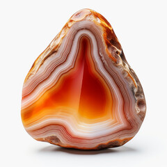 Large agate stone in section on a white background