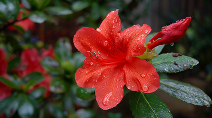 Zbliżenie na kolorowy kwiat różanecznika