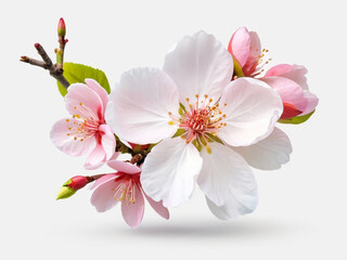 Cherry blossom flower on white background