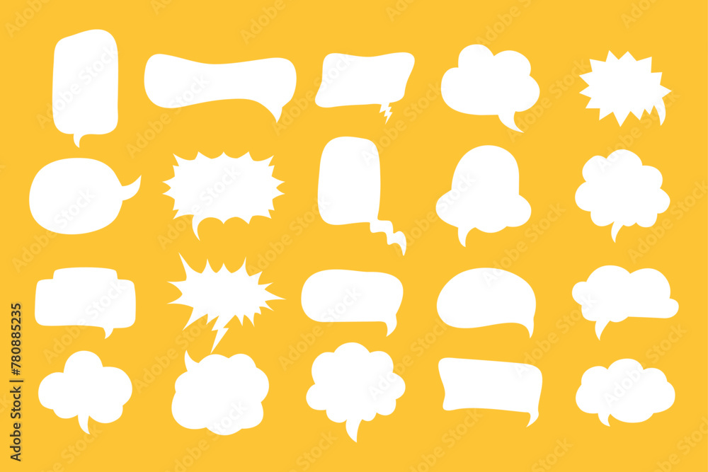 Poster a set of frames for text. conversation bubbles. speak bubbles. talk frame. hand drawn shapes. vector