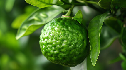 Zbliżenie na zielony owoc bergamotki - obrazy, fototapety, plakaty