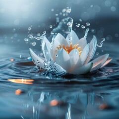 Serene Zen lotus flower, symbolizing purity, enlightenment, and spiritual growth