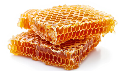Sweet honeycombs on white background - obrazy, fototapety, plakaty