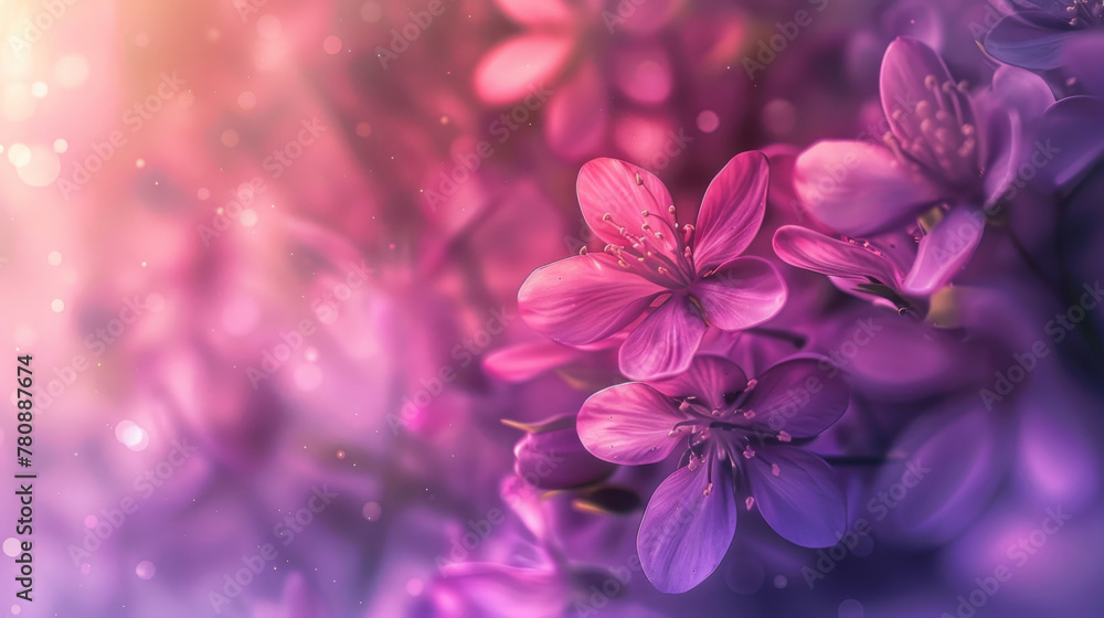 Poster Enchanting spring blossoms bokeh background