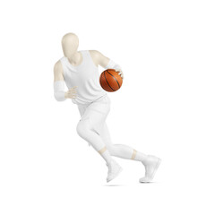 an image of a White Basketball Uniform isolated on a white background