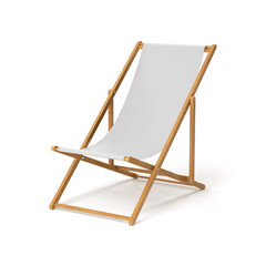 An image of a white beach chair isolated on a white background