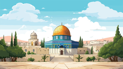 Obraz premium Al-Aqsa Mosque Jerusalems holiest mosque in Jerusal