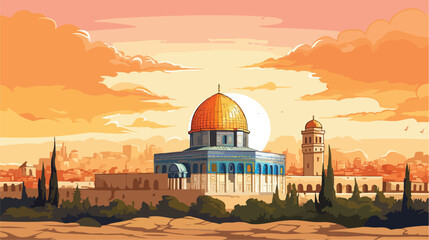 Fototapeta premium Al-Aqsa Mosque Jerusalems holiest mosque in Jerusal