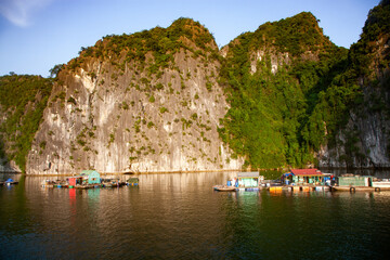 beautiful limestone rocks and secluded beaches in Ha Long bay, UNESCO world heritage site, Vietnam - 780890498