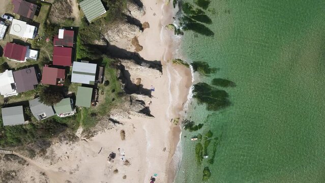 Aerial view of Black sea coast near Coral beach, Burgas Region, Bulgaria 