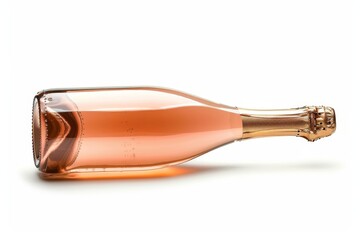 Bottle of sparkling wine on white background