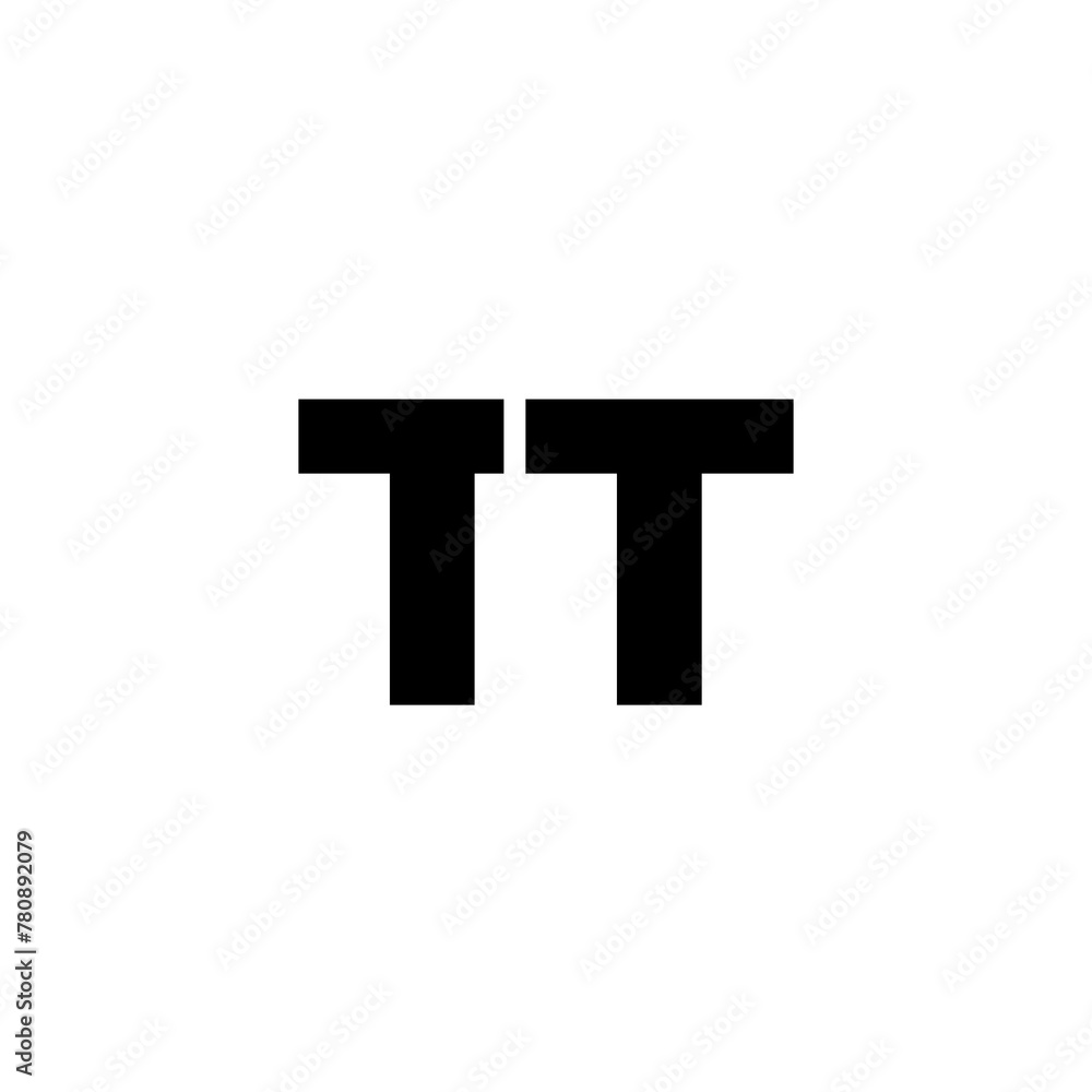 Poster letter t and t, tt logo design template. minimal monogram initial based logotype.